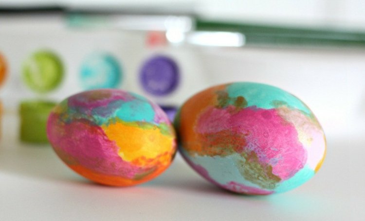 بيض عيد الفصح - ألوان مائية - تلوين - بقع - ملونة - تحفيز - تصميم