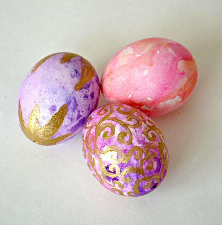 بيض عيد الفصح ، ألوان مائية ، رسم ، زخارف ، ذهب ، إيدنج ، فكرة