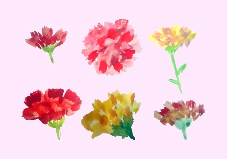 عيد الفصح-بيض-ألوان مائية-رسم-إلهام-زهور-قرنفل-ربيع-زخرفة