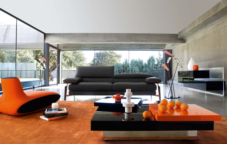 ألوان بانتون روسيت أورانج السجاد كرسي بذراعين غرفة المعيشة الحديثة