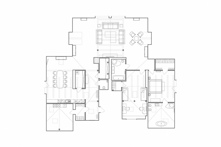 تصميم شقة بنتهاوس خطة أرضية غرفة في الطابق العلوي