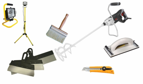 Εργαλεία για την προετοιμασία της οροφής για ζωγραφική