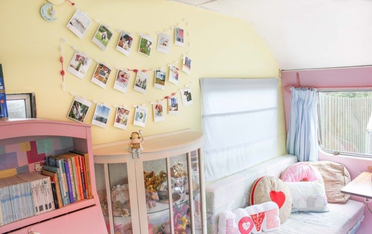صور بولارويد ديكو غرفة اطفال - maedchenzimmer - وردي - اصفر - جدار صور