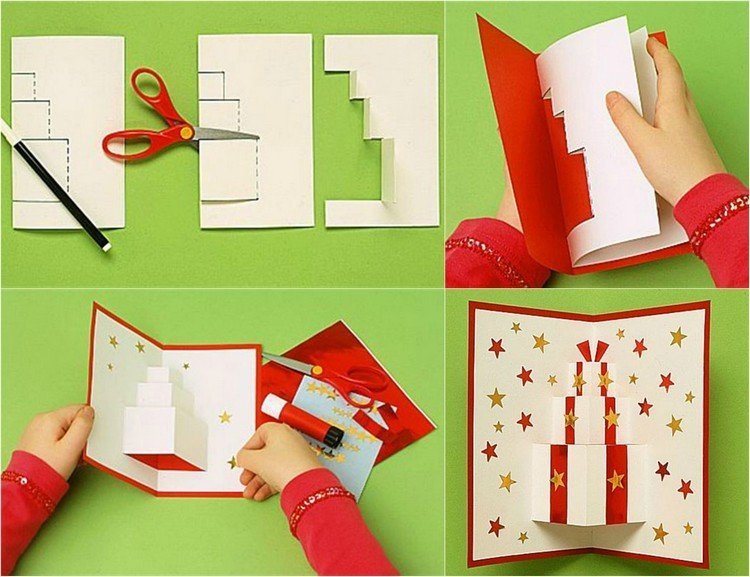 اصنع تعليمات هدايا منبثقة لبطاقات عيد الميلاد
