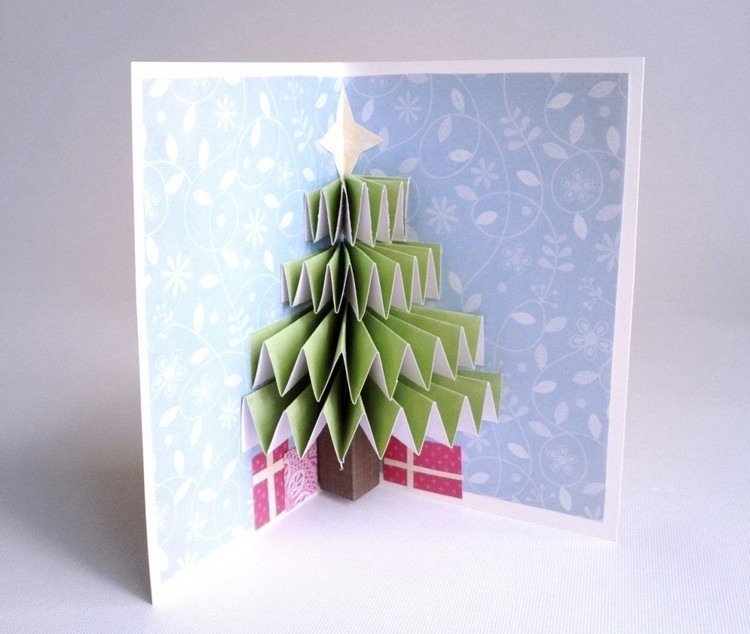 جعل بنفسك بطاقات عيد الميلاد المنبثقة ورقة شجرة عيد الميلاد