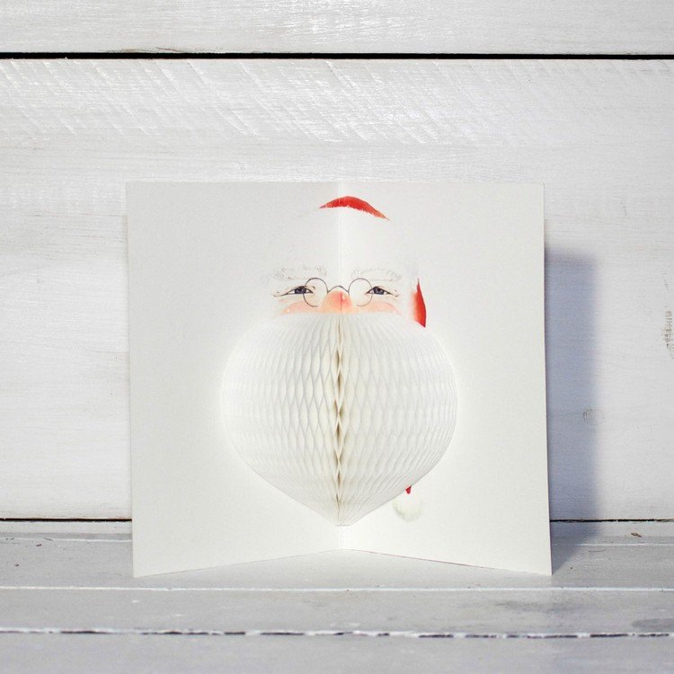 عيد الميلاد-بطاقات-التصميم الذاتي-المنبثقة-سانتا-كلوز-قرص العسل-ورقة الكرة