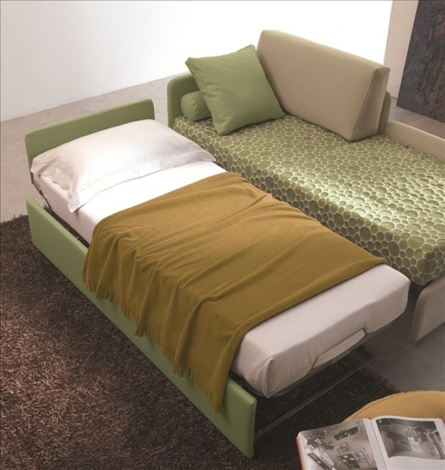 أغطية سرير عملية موفرة للمساحة باللون الأخضر