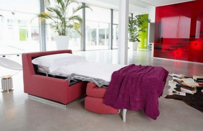 سرير أريكة وردي صوفا لون عصري