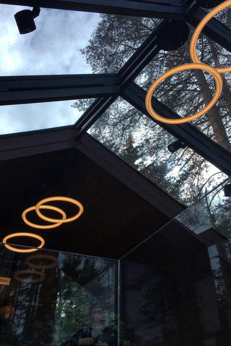 أضواء حلقة سقف زجاجي صالة الألعاب الرياضية الخاصة