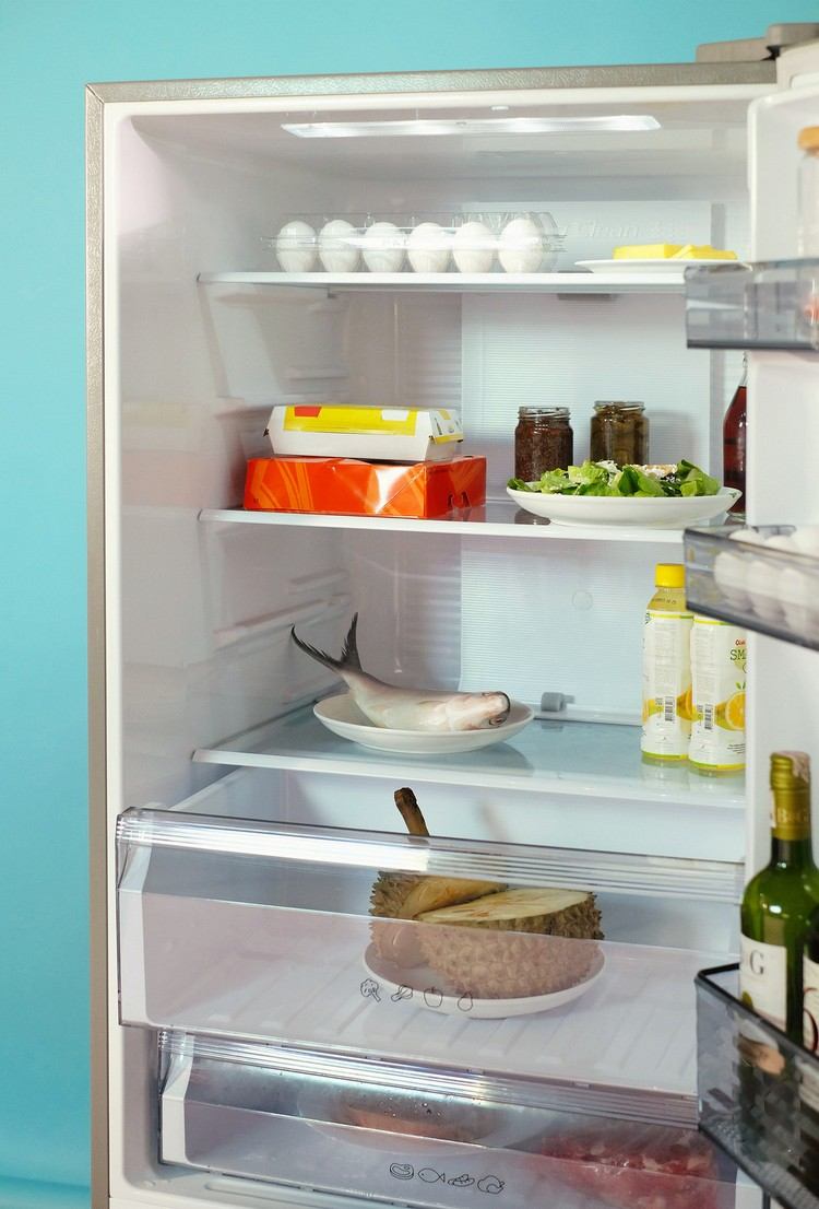 وضع نصائح إعادة تدوير النفايات في طعام الثلاجة