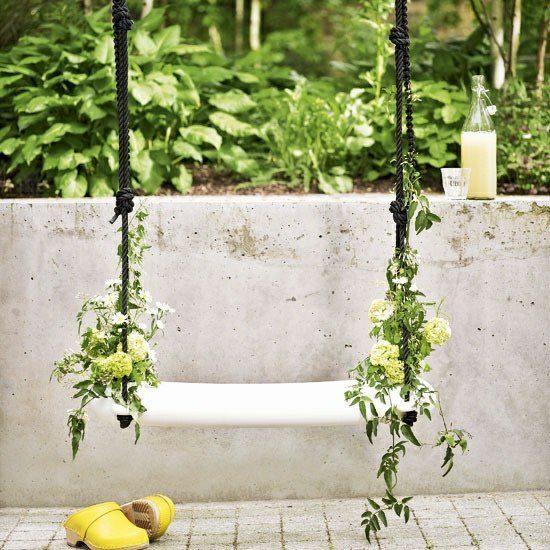 Schabby chic حديقة أفكار تصميم نباتات التسلق