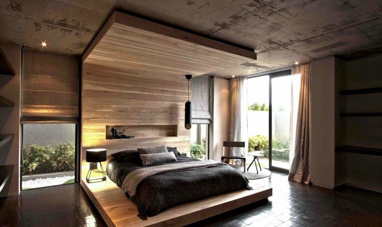 اللوح الأمامي الخشبي لغرفة النوم تصميم شرفة حديثة
