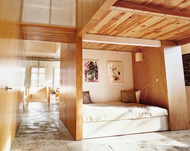 الكسوة غرفة نوم سرير خشبي سقف جدار الكسوة