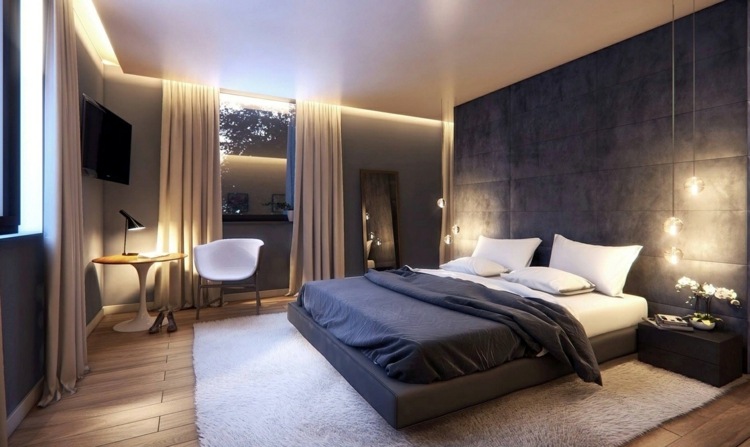 أفكار لغرف النوم الحديثة تغطي الجدار تغطي القماش