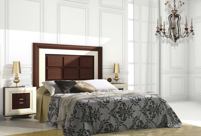 غطاء سرير بنمط كلاسيكي بلون الشوكولاتة اللوح الأمامي للسرير