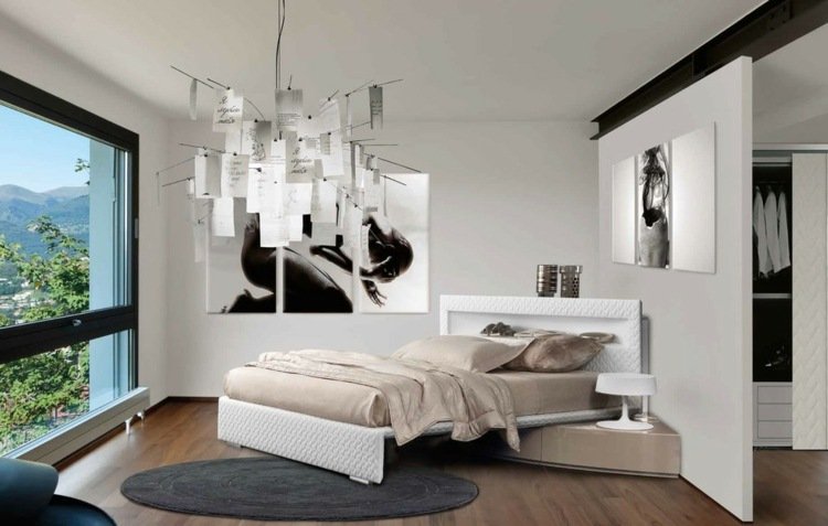 أفكار غرف نوم زاوية سرير منضدة أفكار متكاملة