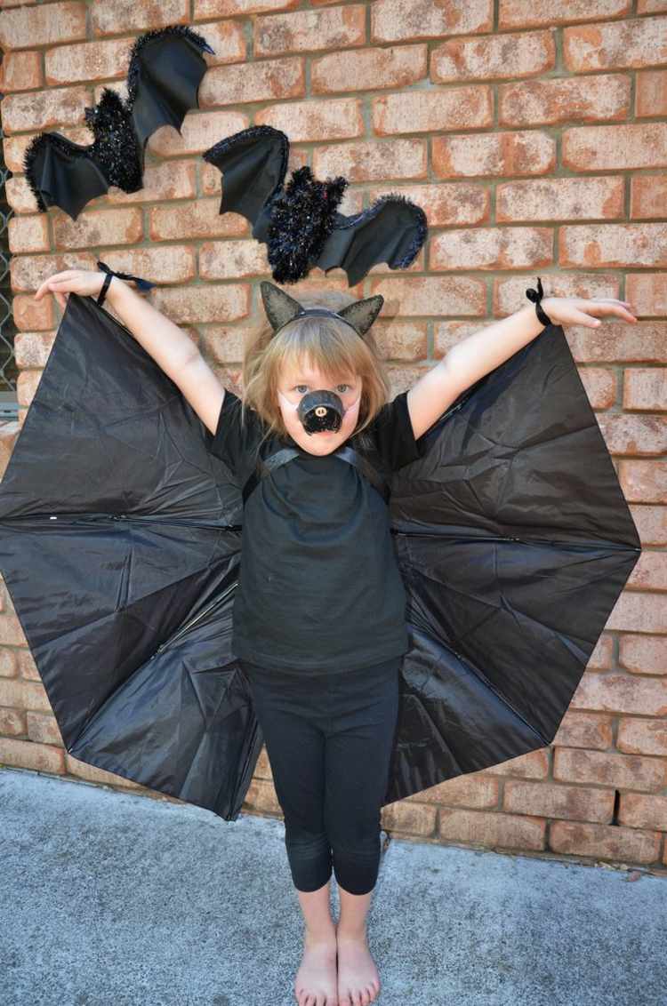 اصنع أزياء الهالوين بنفسك بمظلة جناح الخفافيش - أسود