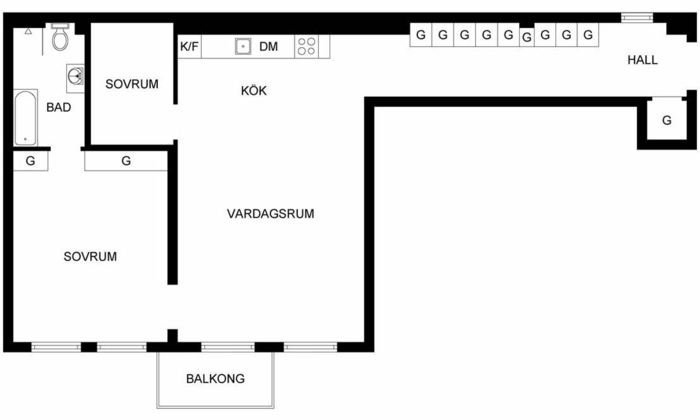 مخطط الطابق تصميم شقة الاسكندنافية السويد