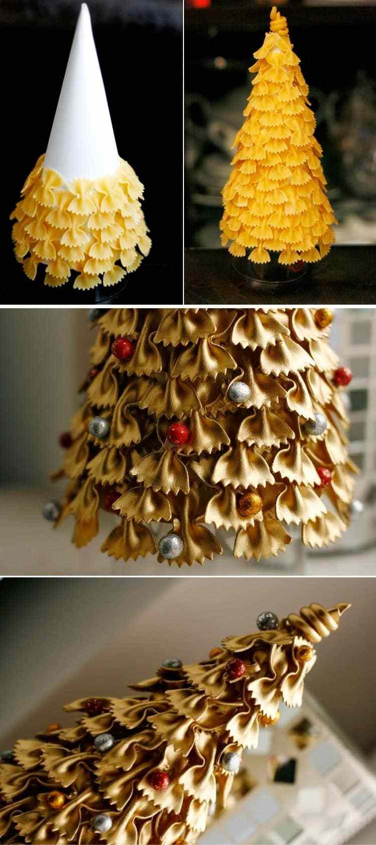 اصنع شجرة عيد الميلاد الخاصة بك من الستايروفوم والمعكرونة