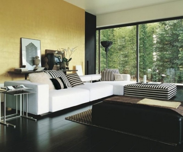 أفكار تصميم أريكة لغرفة المعيشة الحديثة باللون الأبيض