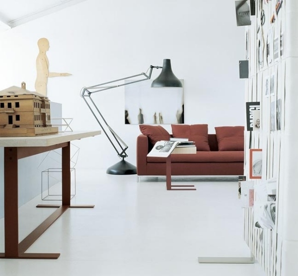 أفكار تصميم أريكة لغرفة المعيشة الحديثة الصدأ