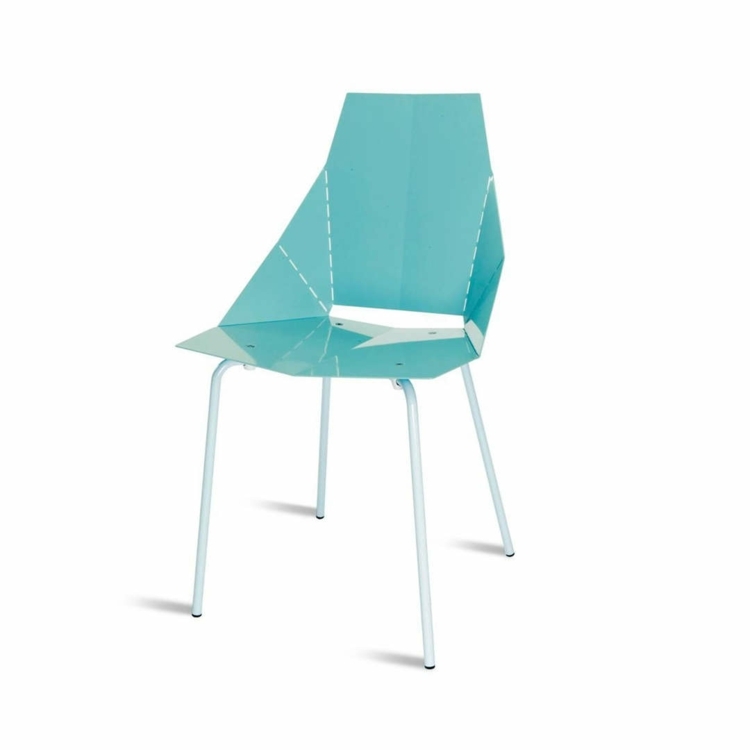 أثاث المقعد الصيفي كرسي جيد حقيقي أرجل معدنية بيضاء اللون الأزرق الفاتح