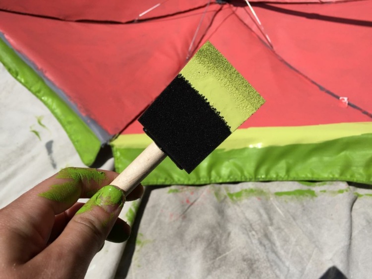 اصنع مظلة فوم - فرشاة - طلاء - أخضر - طلاء
