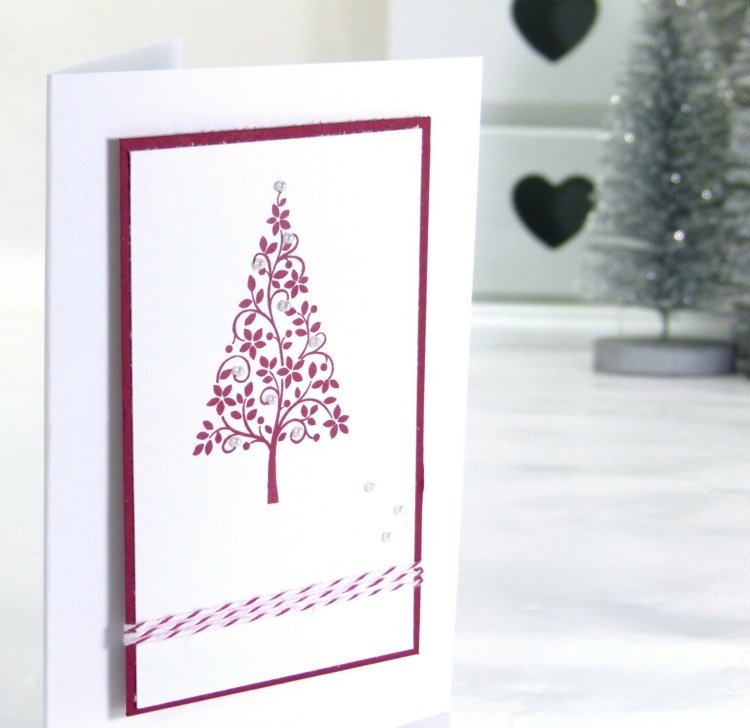 ختم عيد الميلاد التنوب شجرة الأحمر الأبيض ورقة الزخارف عيد الميلاد