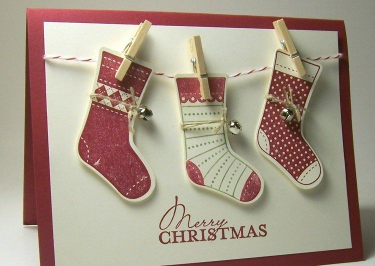 طوابع-عيد الميلاد-عيد الميلاد-جوارب-الأحمر-الأبيض-الألوان-مقاطع الحبل