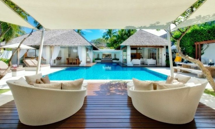 جزر هندية-بالي-شرفة أرضية مع أرضية خشبية