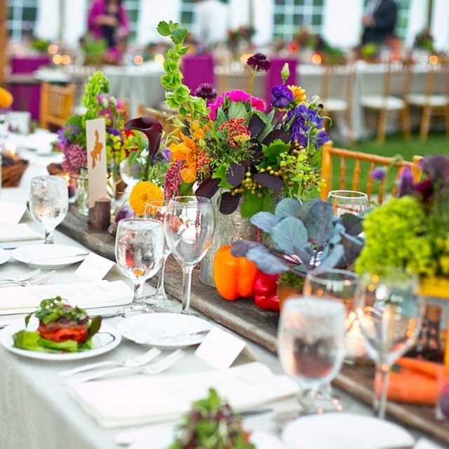طاولة الزفاف روعة الأزهار ترتيب الزهور الصيف الذوق الصور