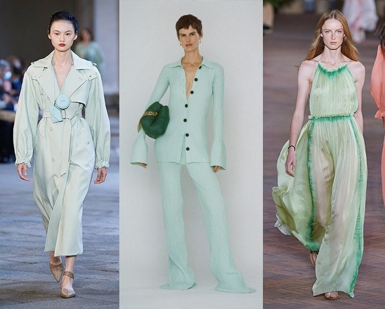 ألوان الموضة لربيع وصيف 2021 تجمع النعناع الأخضر بين الزي الأخضر الباستيل