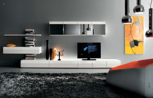 أثاث التلفزيون لتصميم غرفة المعيشة أفكار التصميم الحديث