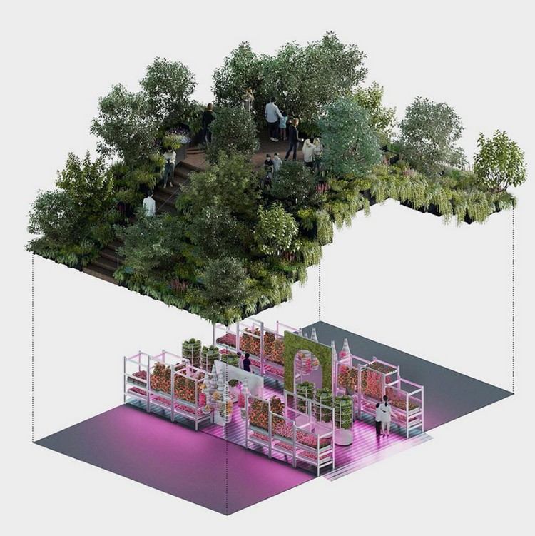 الزراعة الحضرية مستقبلية مفهوم مشروع تصميم مبتكر لمدينة الحدائق على مستويين الزراعة الحضرية hyrdrokultur