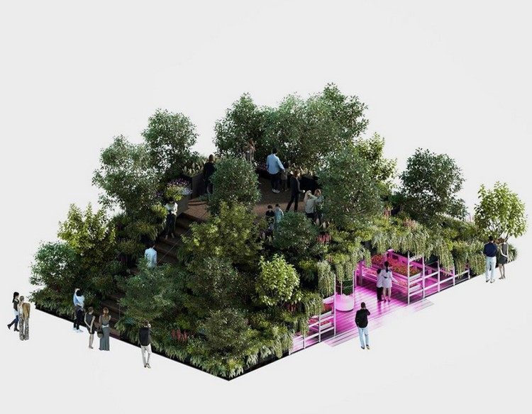 الزراعة الحضرية مستقبلية حديقة المدينة التصميم المبتكر مفهوم المشروع زراعة النباتات الغذاء الزراعة الحضرية