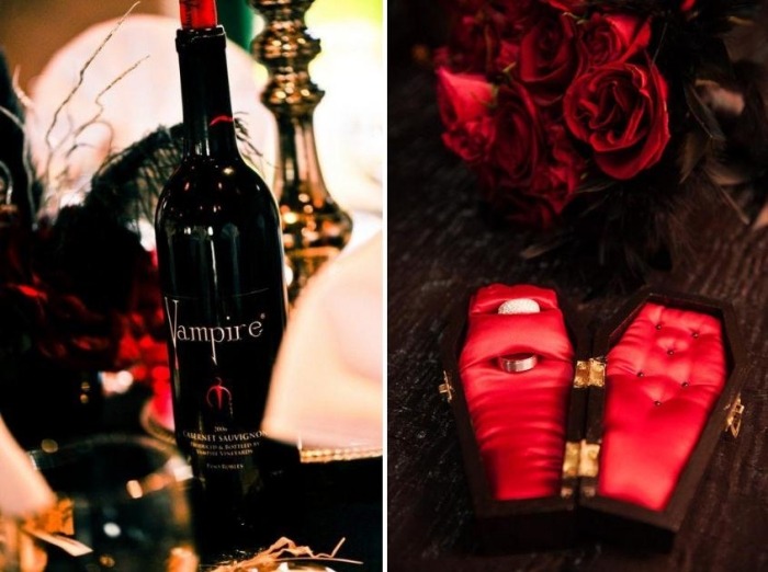 أفكار تزيين زجاجة نبيذ للحفلات تحت عنوان مصاص الدماء