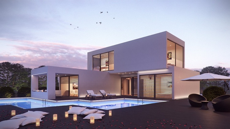 منزل - أنواع - مقارنة - منزل جاهز - هندسة معمارية - مسبح - سقف مسطح
