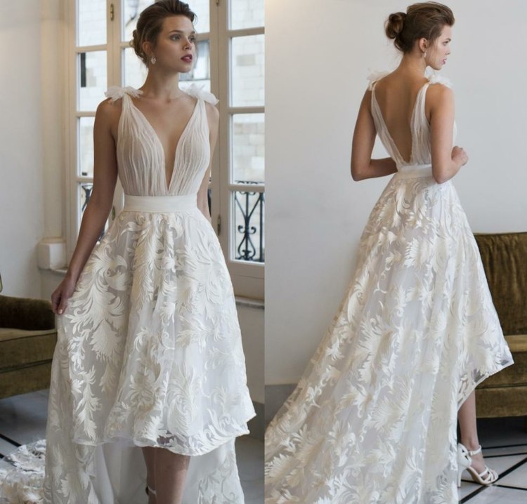 فستان زفاف بوري برقبة على شكل حرف V لفساتين الزفاف 001