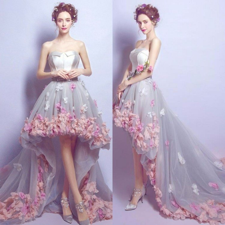فستان البوري الزهور الوردية لفساتين الزفاف
