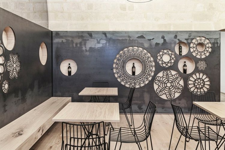 لوحات الحائط تصميم طاولات وكراسي سلك اسود ريدولا