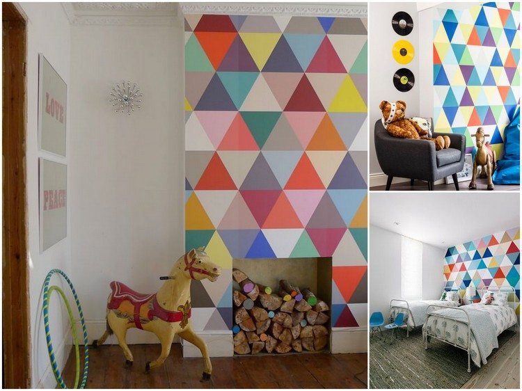 افكار-ديكور-افكار-ملونة-مثلثات-غرفة اطفال