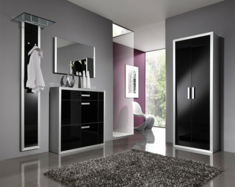 خزانة حائط-تصميم-تصميم-أسود-زجاج-صالة-مصمم أثاث