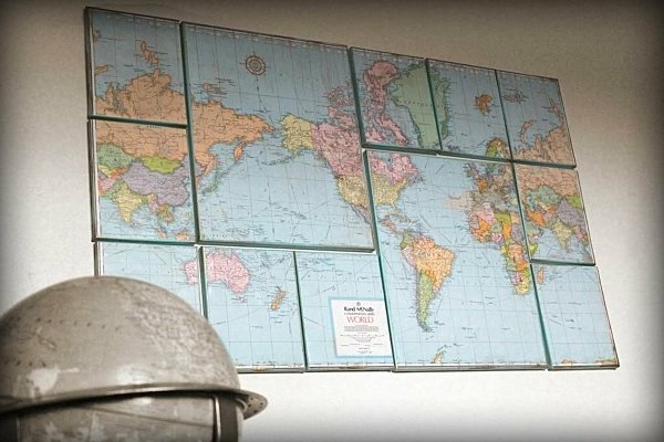 فكرة زخرفة الجدار خريطة العالم