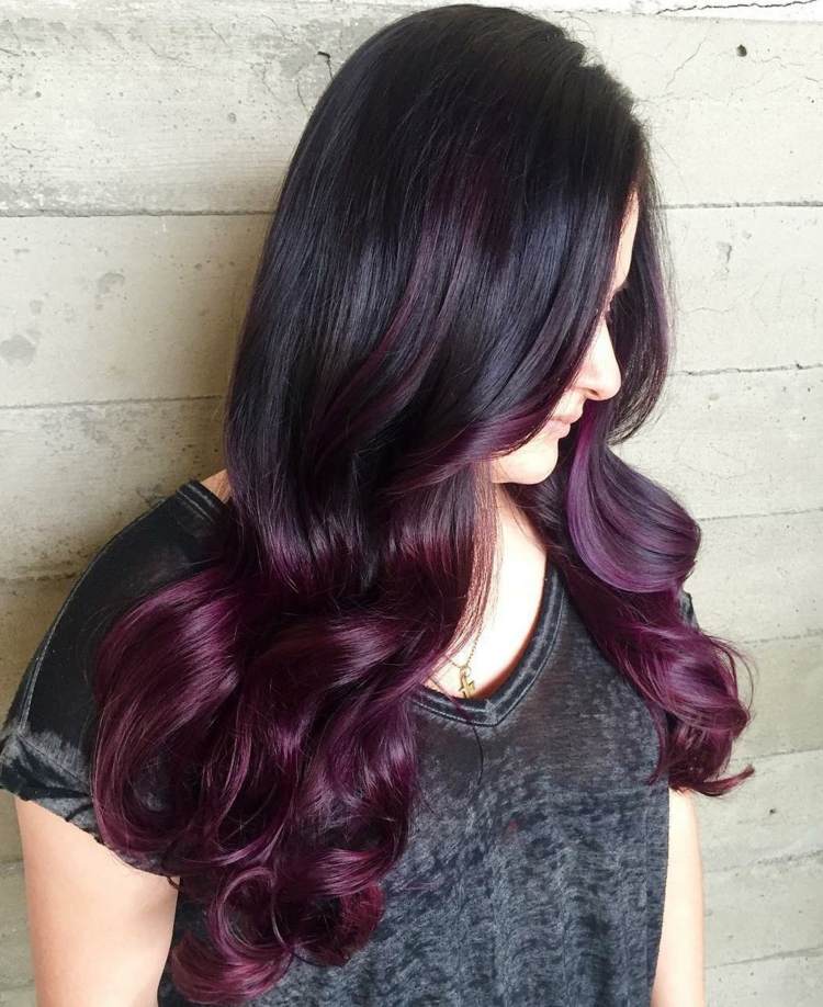 تقنية Balayage-Ombre-Cherry-Red-Black-Purple-Vagant-Hair