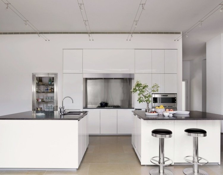 المطبخ الأسود الجدار الخلفي اتجاهات المطبخ 2020 المطبخ الأبيض الذي لون الجدار