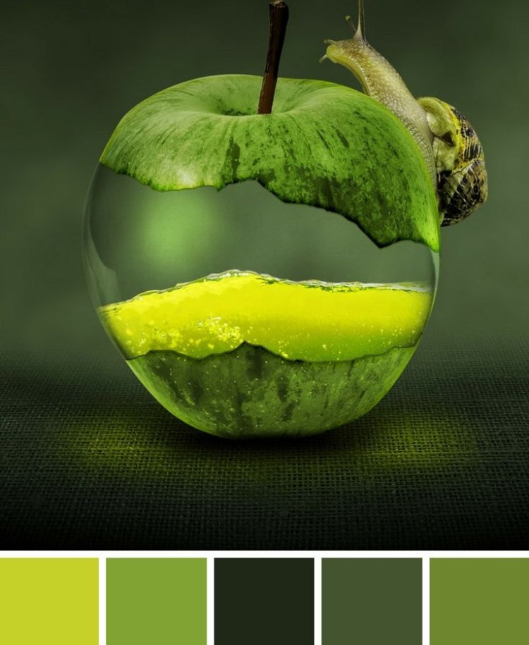 يجمع طلاء الجدران الخضراء التفاح بين لوحة الألوان الممكنة مع الفروق الدقيقة الخضراء الأخرى