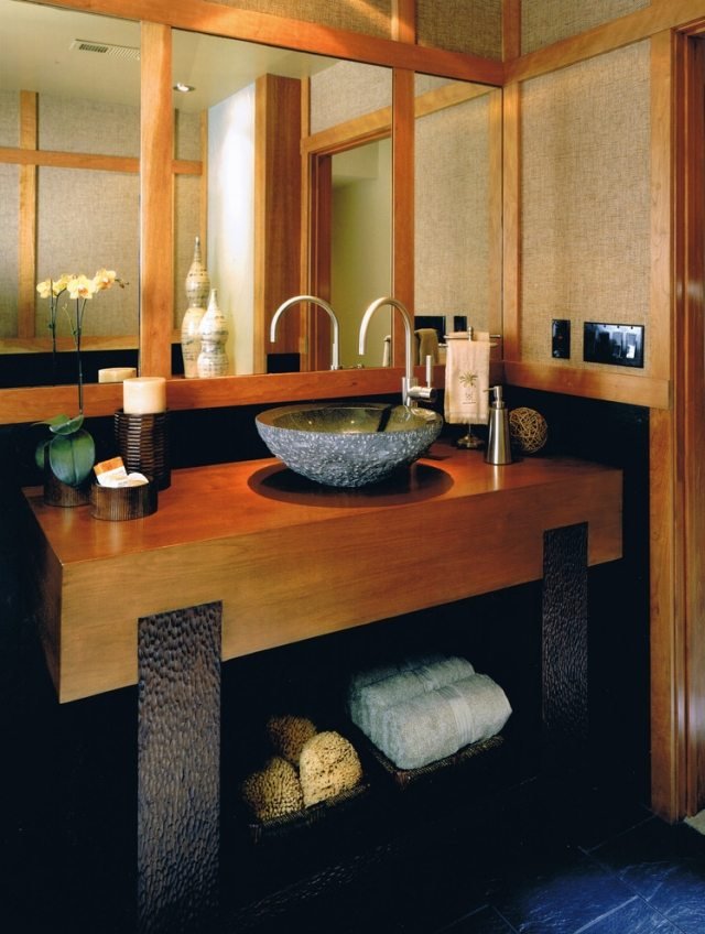 استخدم-المواد-الطبيعية-تصميم الحمام-زين-محيط-تصميم-حوض غسيل-خزانة