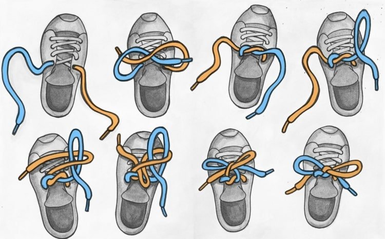 تعلم ربط الأحذية بعقدة مربعة ككلاسيكية مع التعليمات