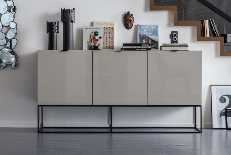 غرفة المعيشة-أثاث-kare-new-collection-sideboard-gray-high-gloss-metal-frame