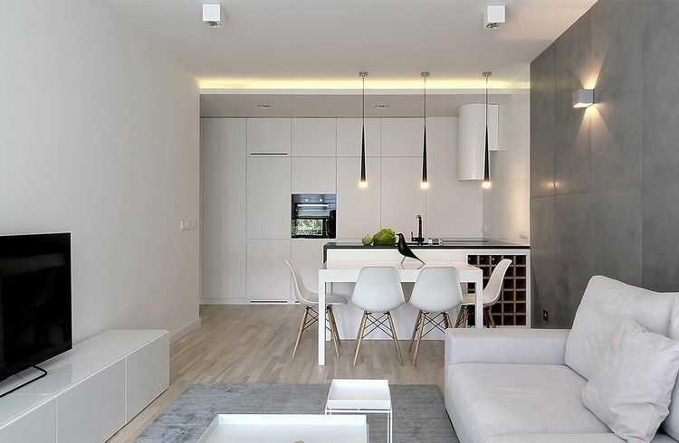 غرفة المعيشة - منضدة - بيضاء - صغيرة - غرفة طعام - - رمادية - بيضاء - أرضية - صفائحية - إضاءة سقف